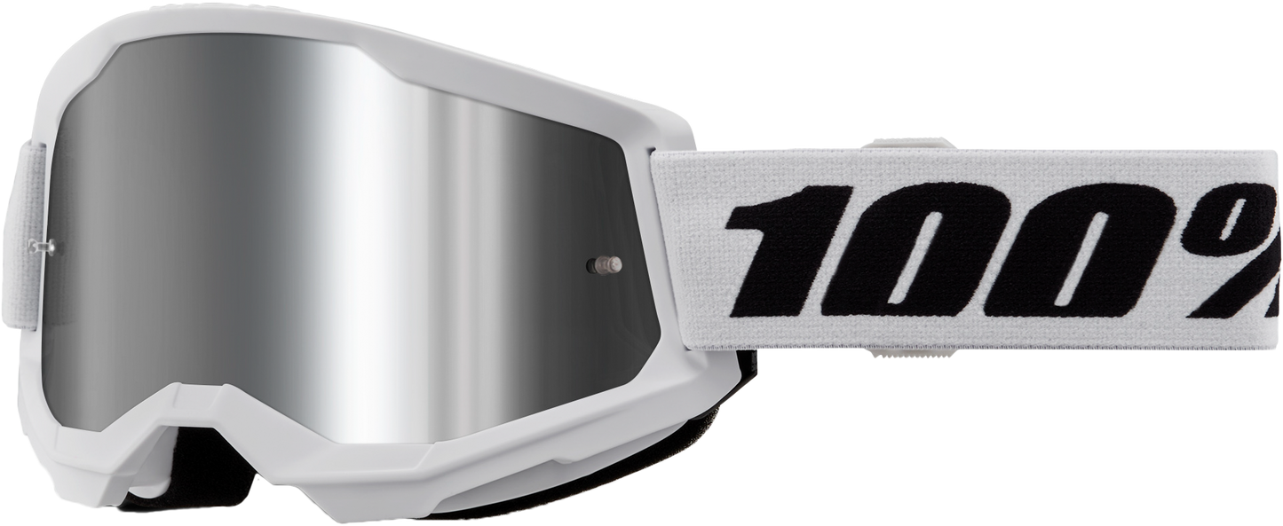 100% Strata 2 Goggle White Mirror Silver Lens