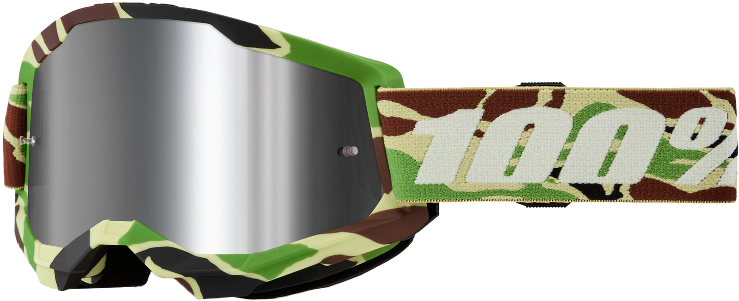 100% Strata 2 Goggle War Camo Mirror Silver Lens