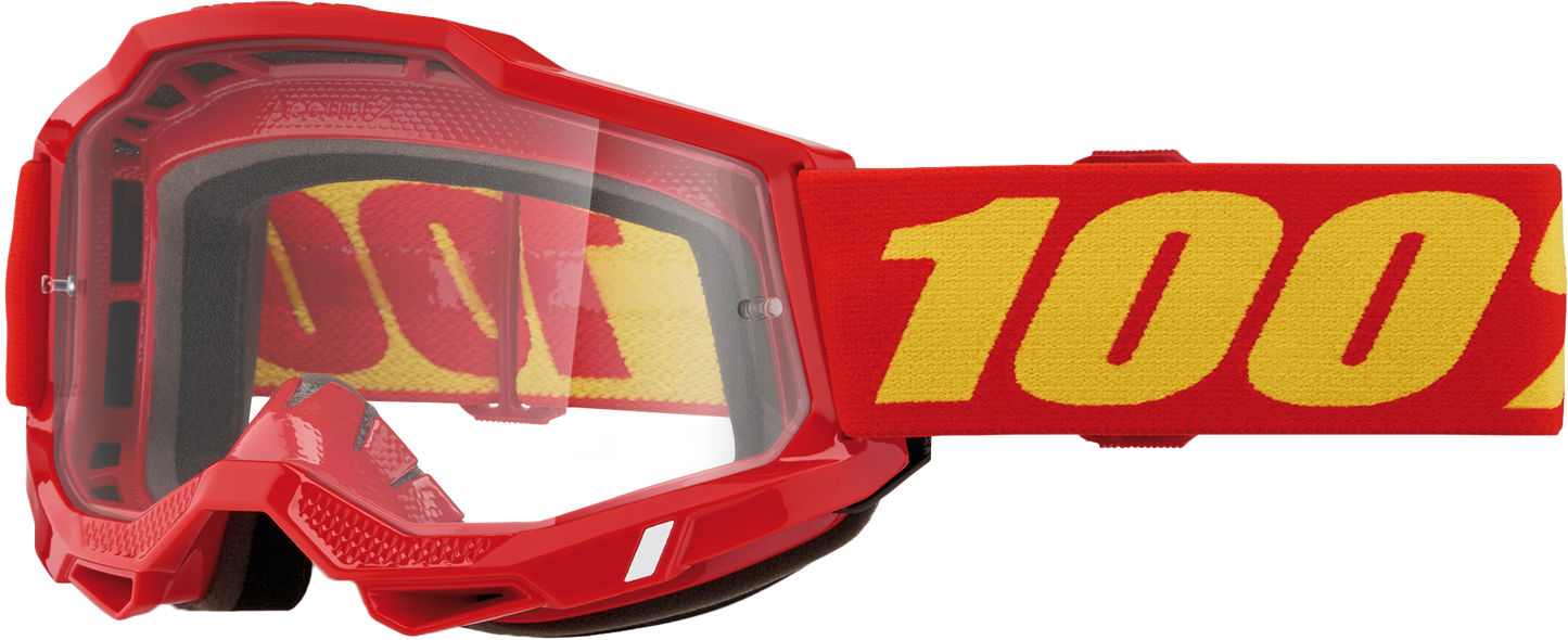 100% Accuri 2 Goggle Red with Clear Lens