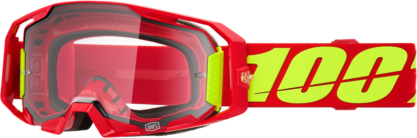 100% Armatic Goggle Red with Clear Lens