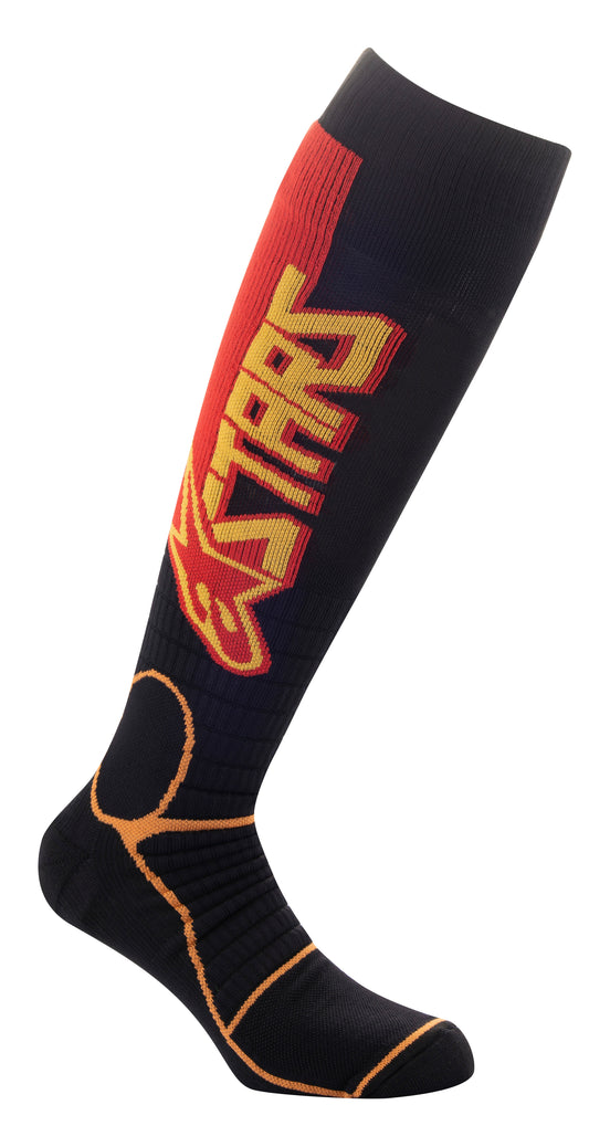 Alpinestars MX Pro Socks -Large Black/Yellow/Tangerine Lg