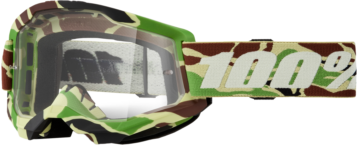 100% Strata 2 Goggle War Camo Clear Lens