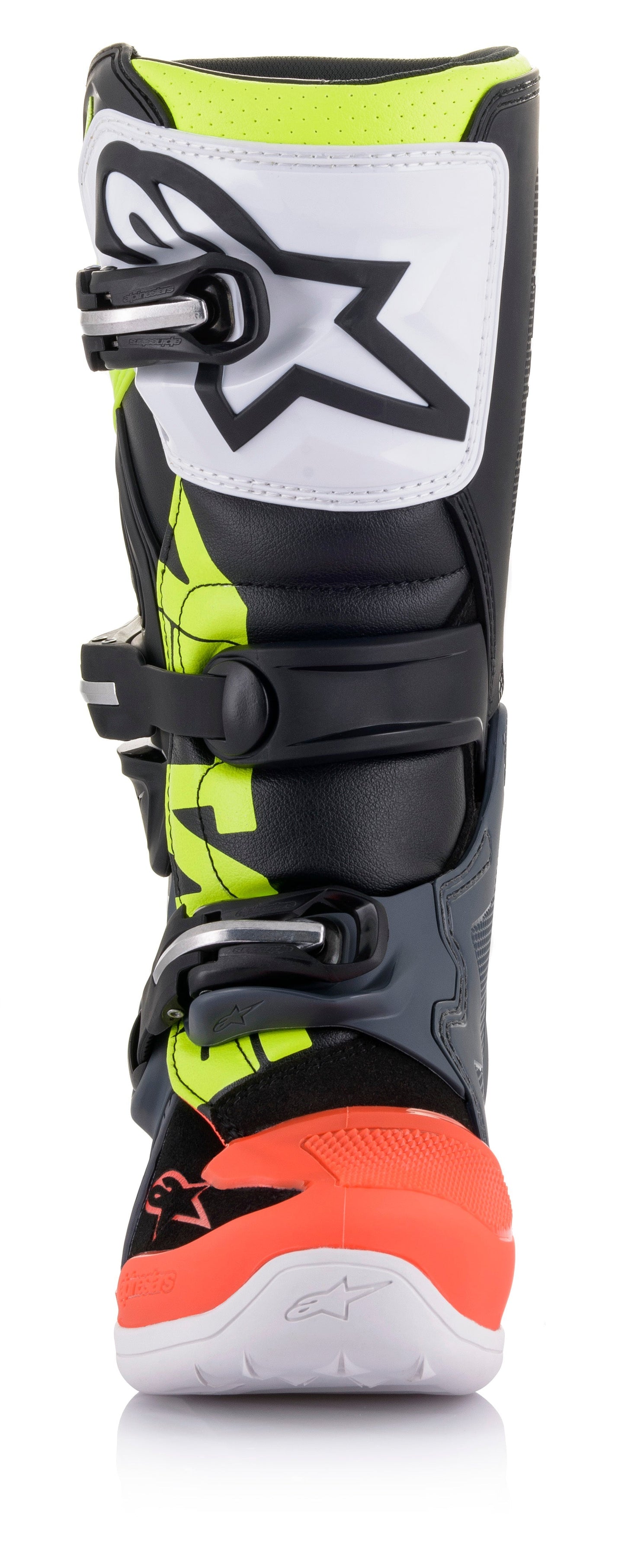 Alpinestars Youth Tech 7s Dark Grey/ Red Fluo/Yellow Fluo Boots