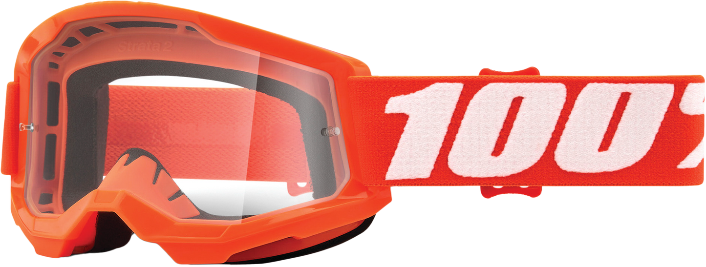 100% Strata 2 Junior Goggle Orange with Clear Lens