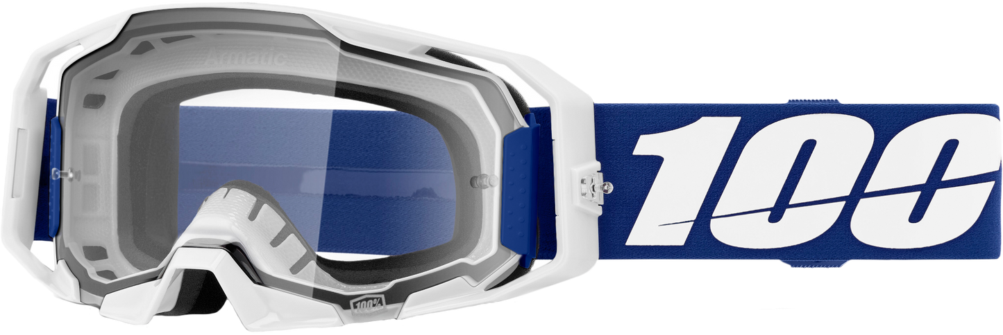 100% Armatic Goggle Blue with Clear Lens