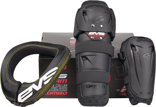 EVS Slam Combo Kit - Adult - Includes Elbow and Knee Guards + R2 Race Collar