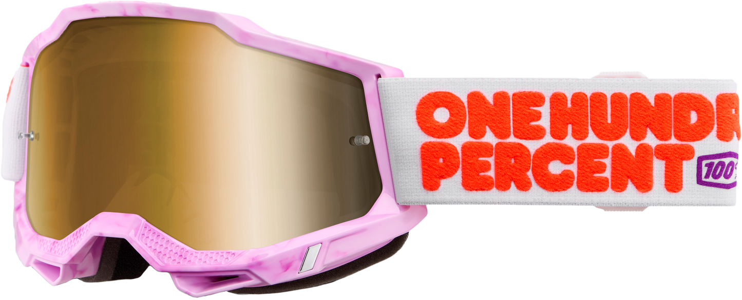 100% Accuri 2 Goggle Hundreds with Mirror True Gold Lens