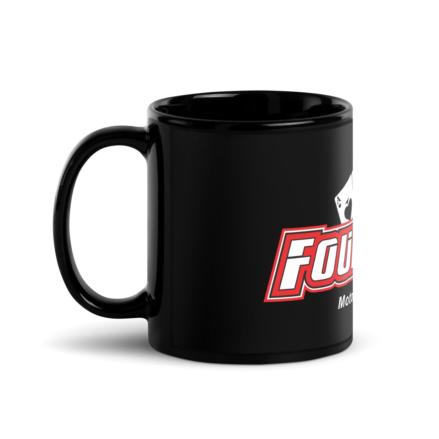 4 Aces Club Black Glossy Mug