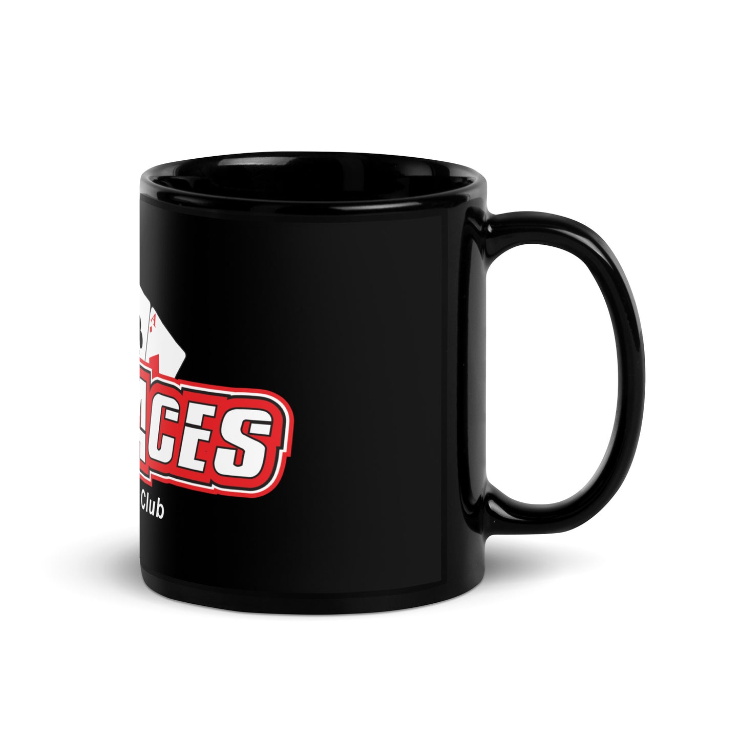4 Aces Club Black Glossy Mug