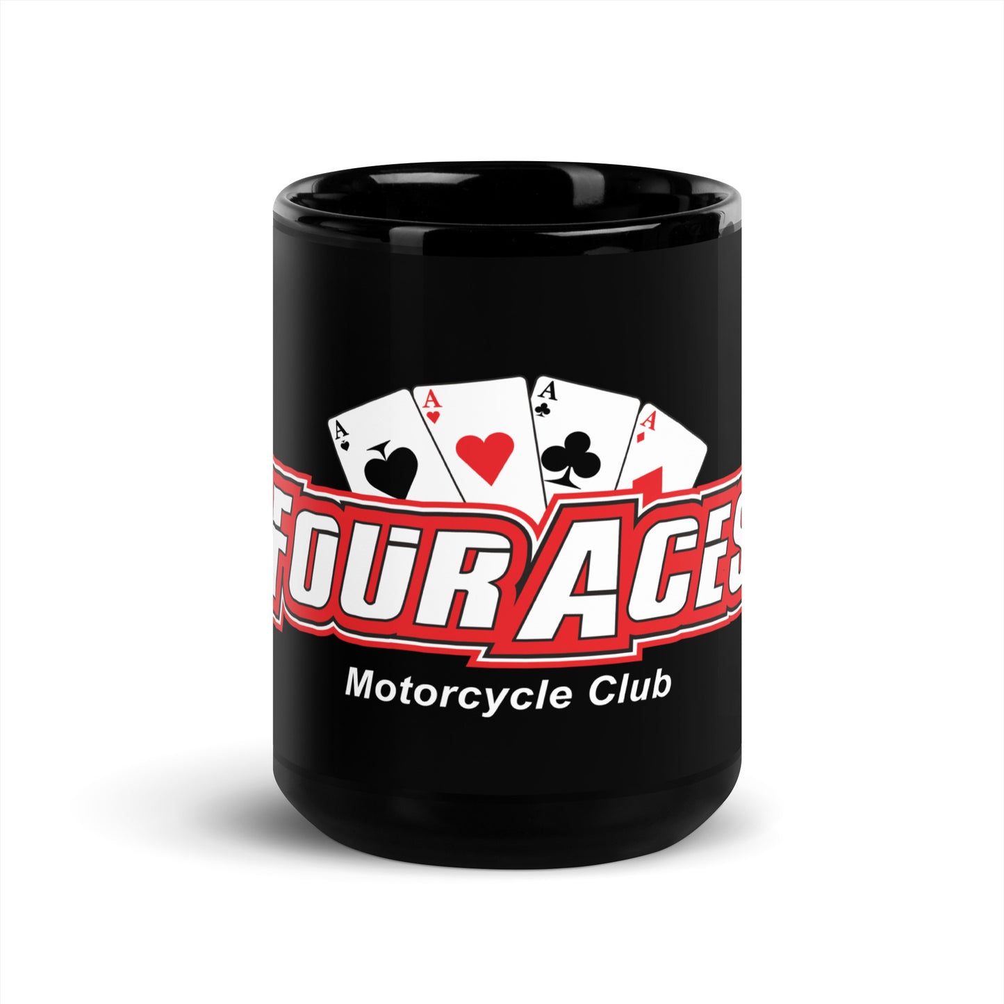 4 Aces Club Black Glossy Mug