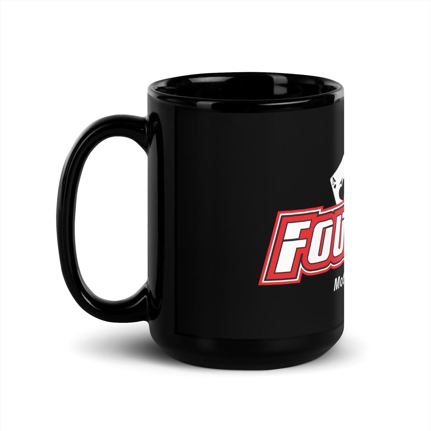 4 Aces Club Black Glossy Mug
