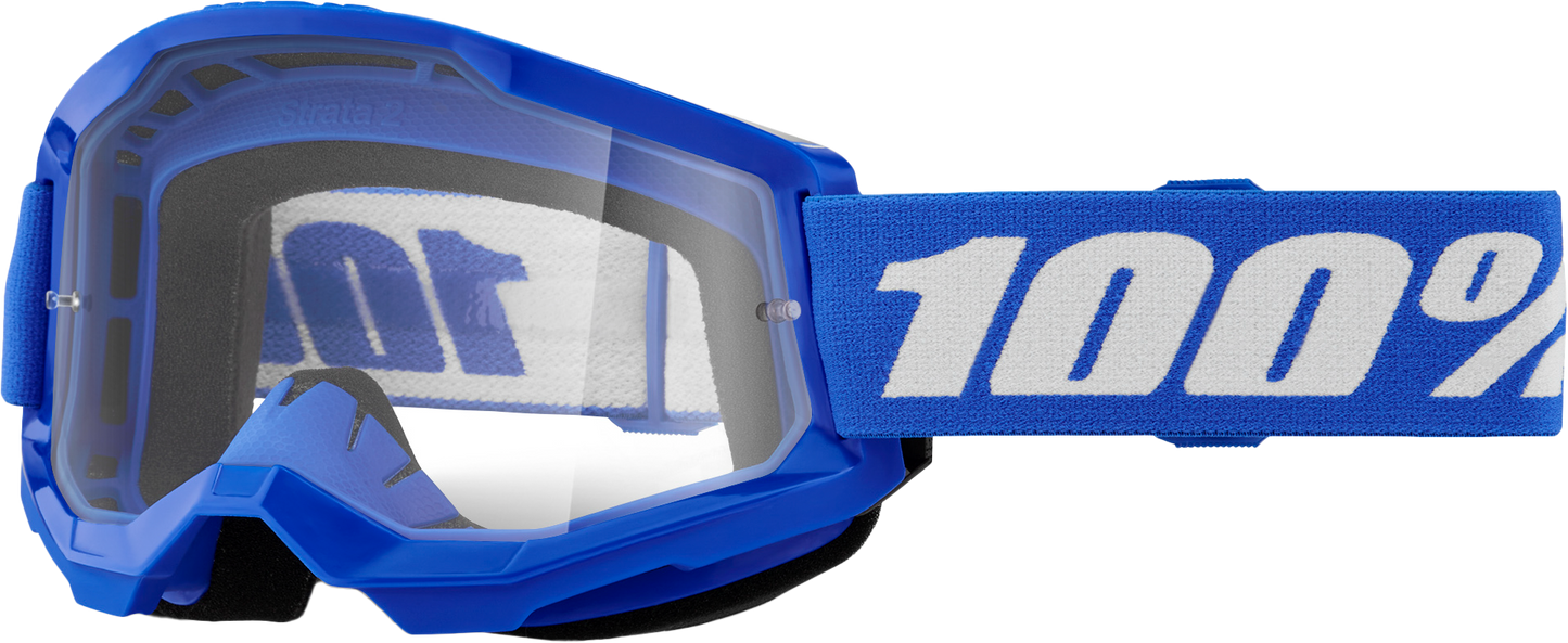 100% Strata 2 Youth Goggle Blue Clear Lens