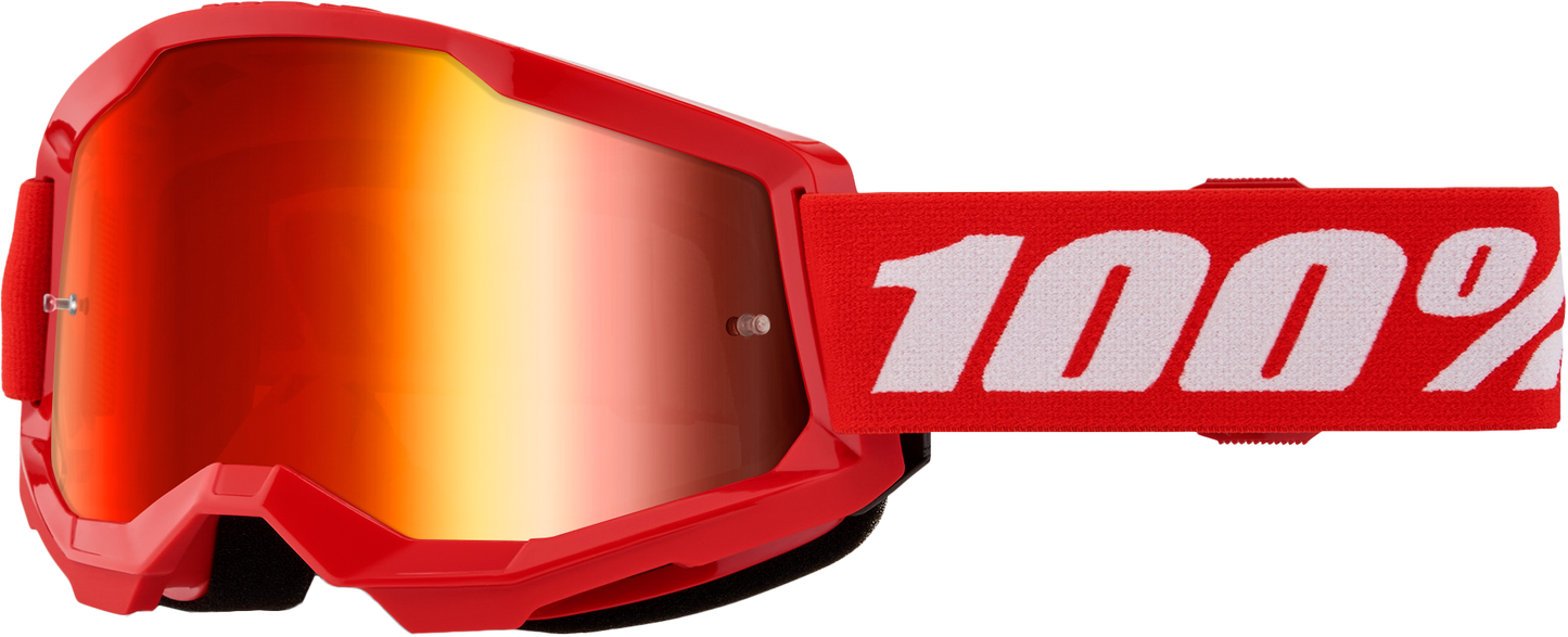 100% Strata 2 Goggle Red Mirror Red Lens