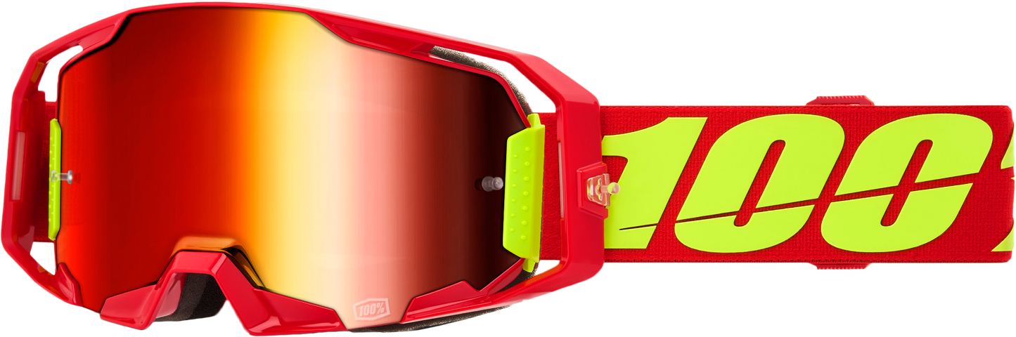 100% Armatic Goggle Red with Mirror Red Lens