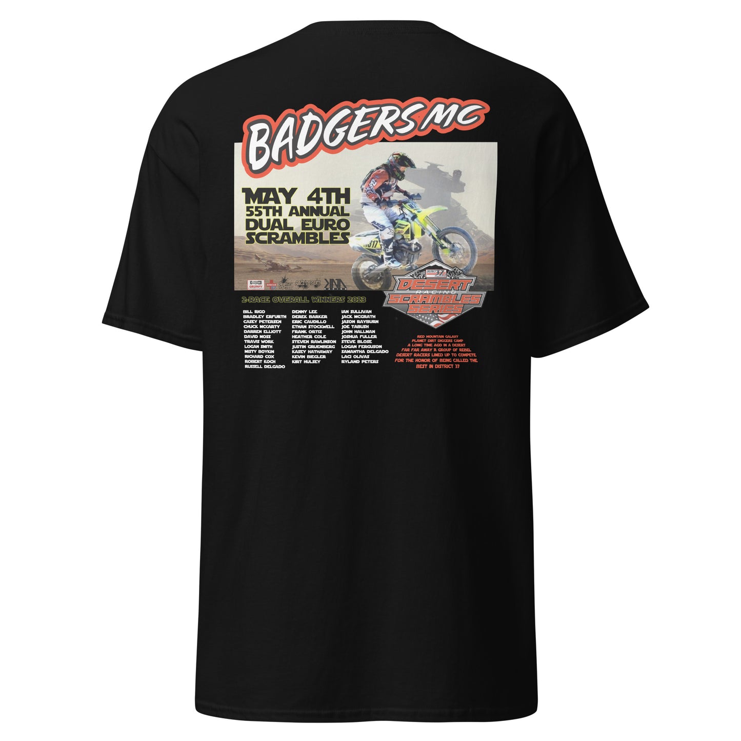 Adult Badgers MC May 4th - 55th Annual Dual Euro Scrambles 2024 Event Shirt