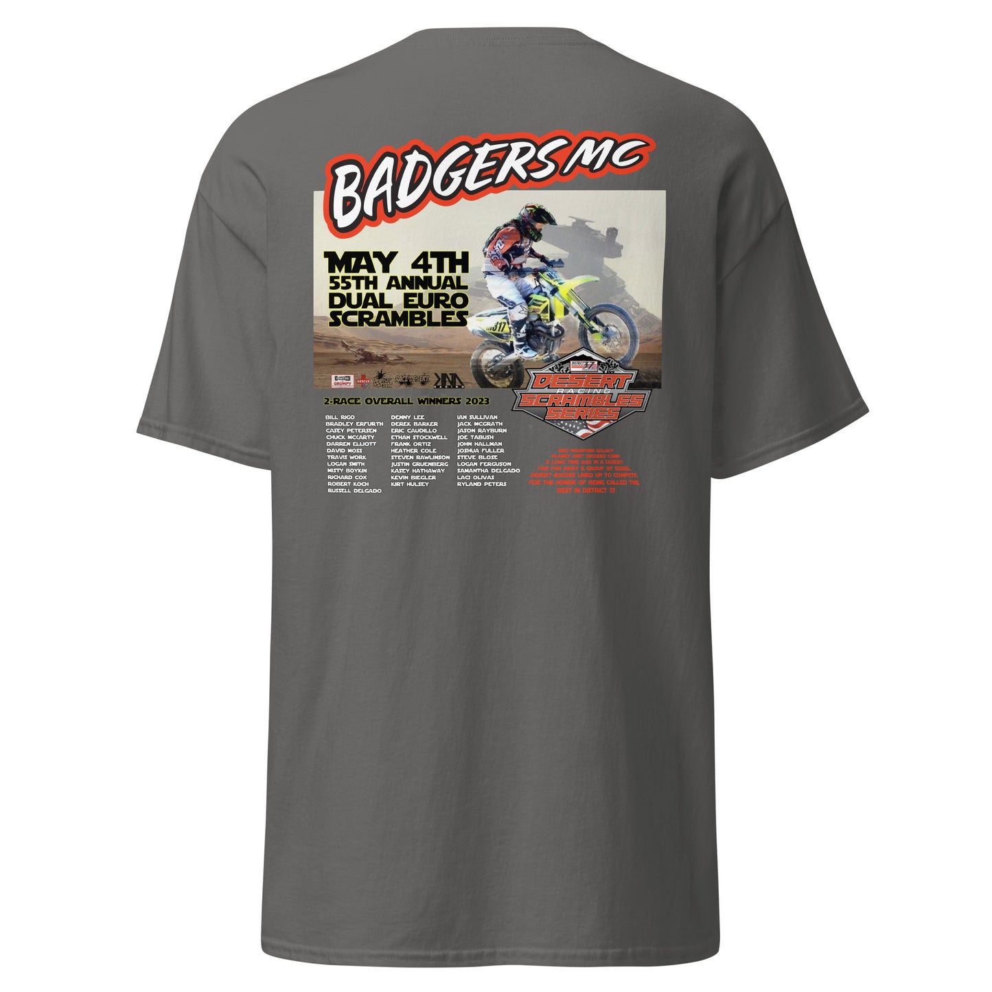Adult Badgers MC May 4th - 55th Annual Dual Euro Scrambles 2024 Event Shirt