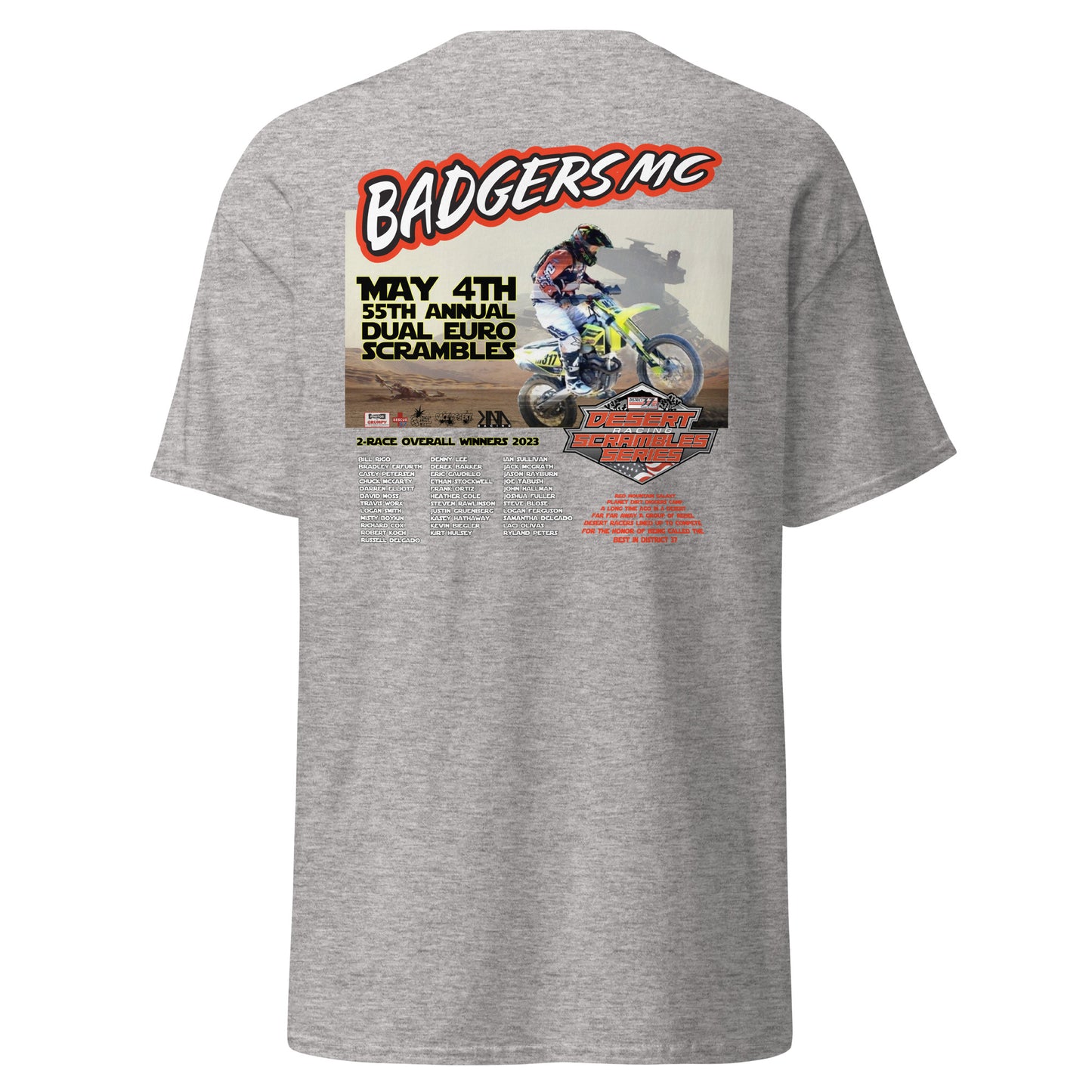 Adult Badgers MC May 4th - 55th Annual Dual Euro Scrambles 2024 Event Shirt