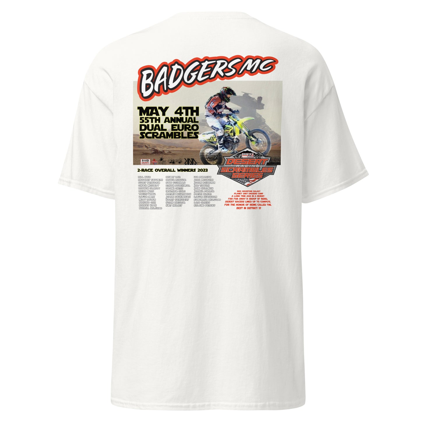 Adult Badgers MC May 4th - 55th Annual Dual Euro Scrambles 2024 Event Shirt