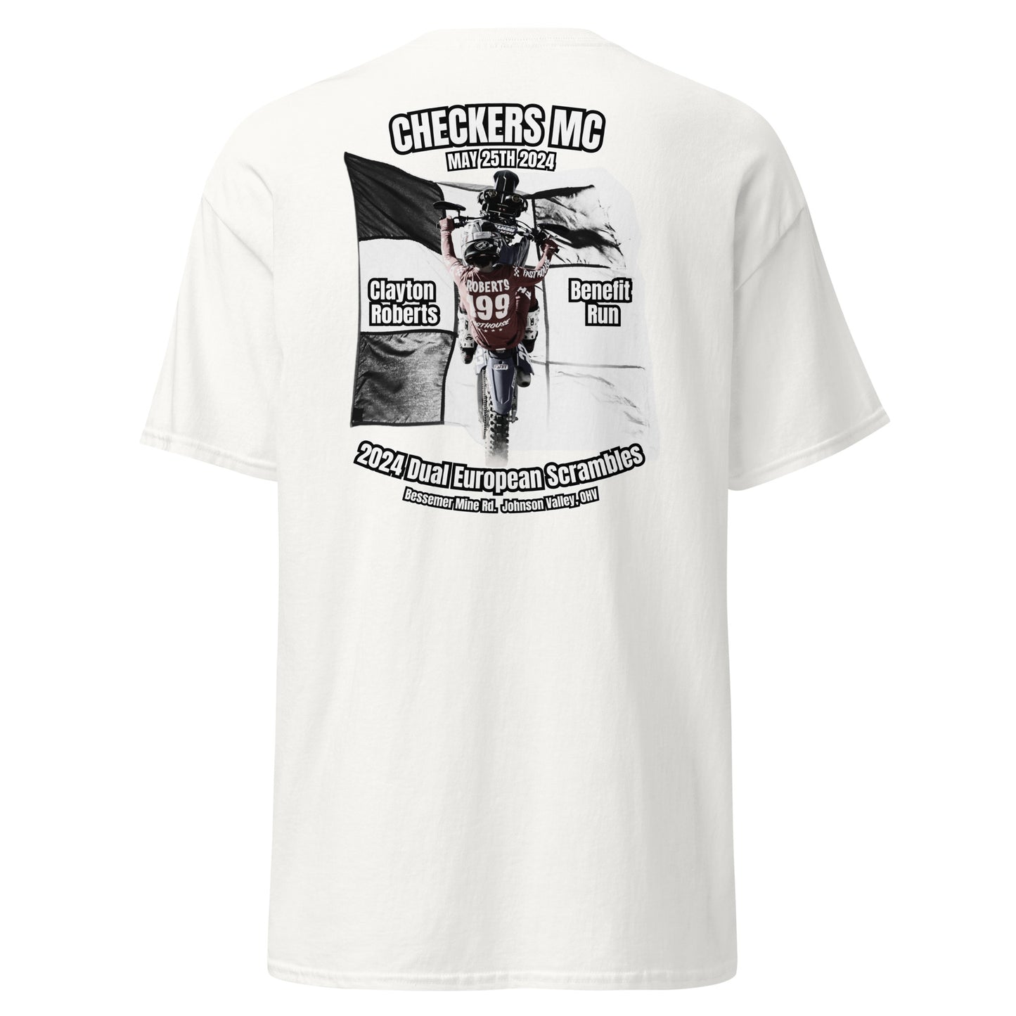 Checkers MC 2024 Dual Euro Event Shirt - Clayton Roberts Benefit Run