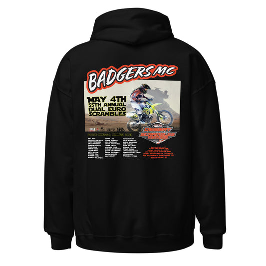 Adult Badgers MC May 4th - 55th Annual Dual Euro Scrambles 2024 Event Hoodie