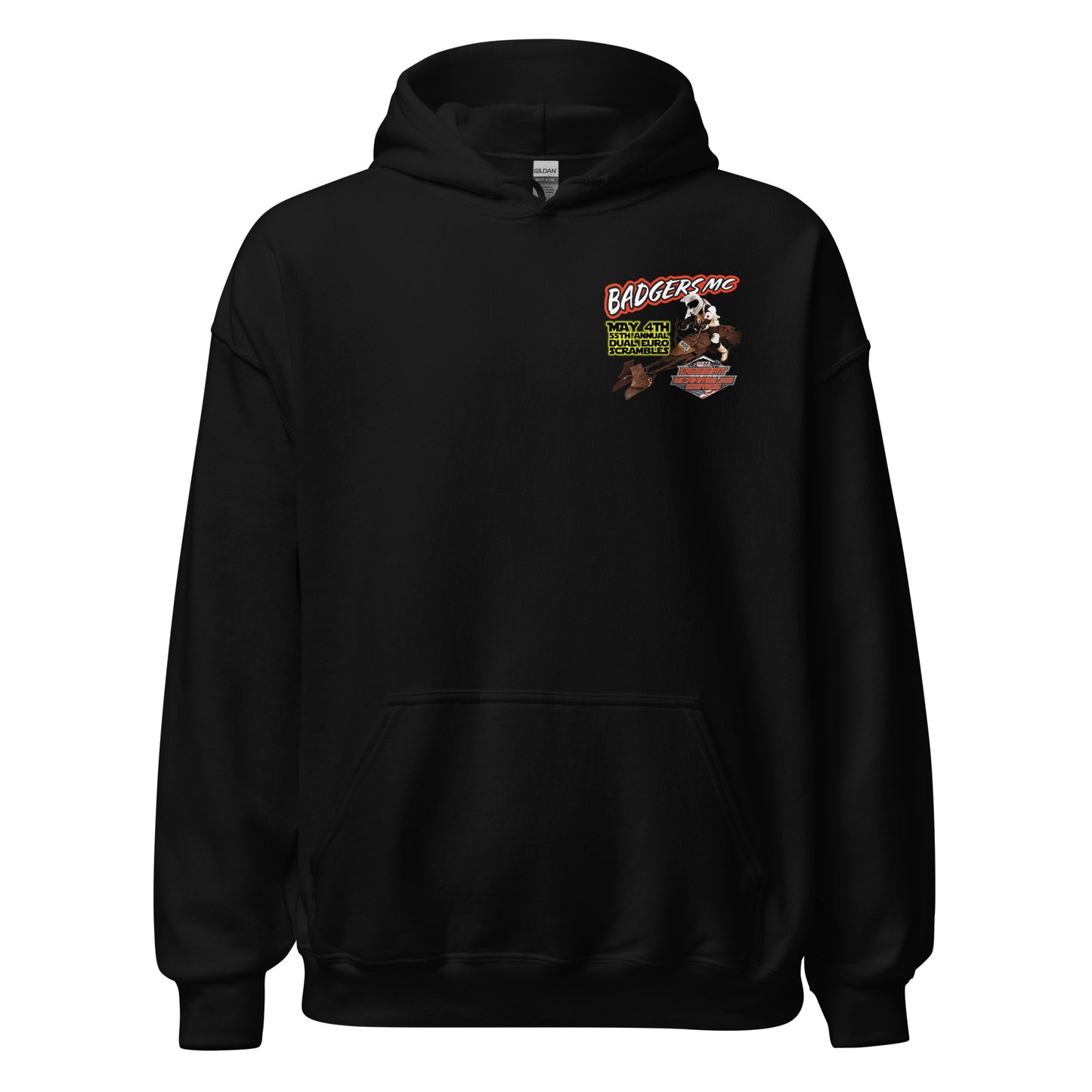 Adult Badgers MC May 4th - 55th Annual Dual Euro Scrambles 2024 Event Hoodie