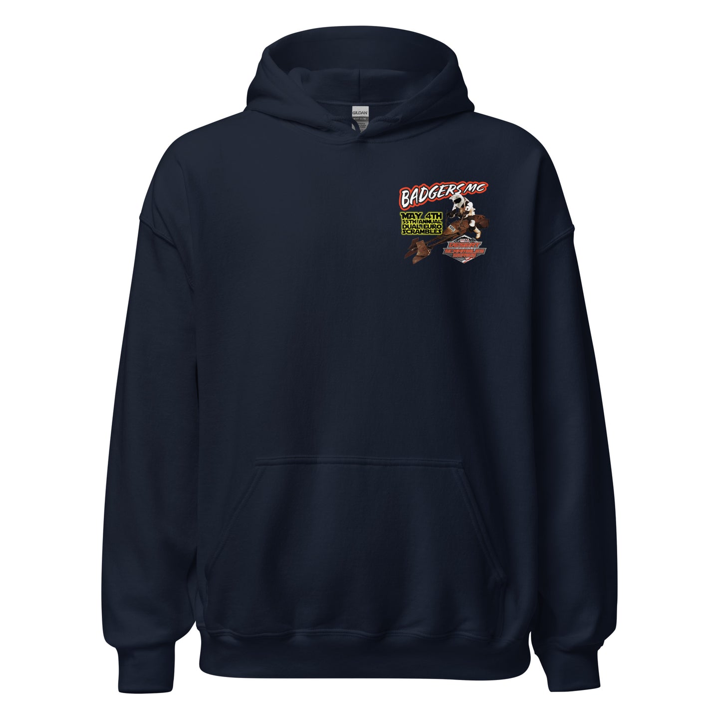 Adult Badgers MC May 4th - 55th Annual Dual Euro Scrambles 2024 Event Hoodie