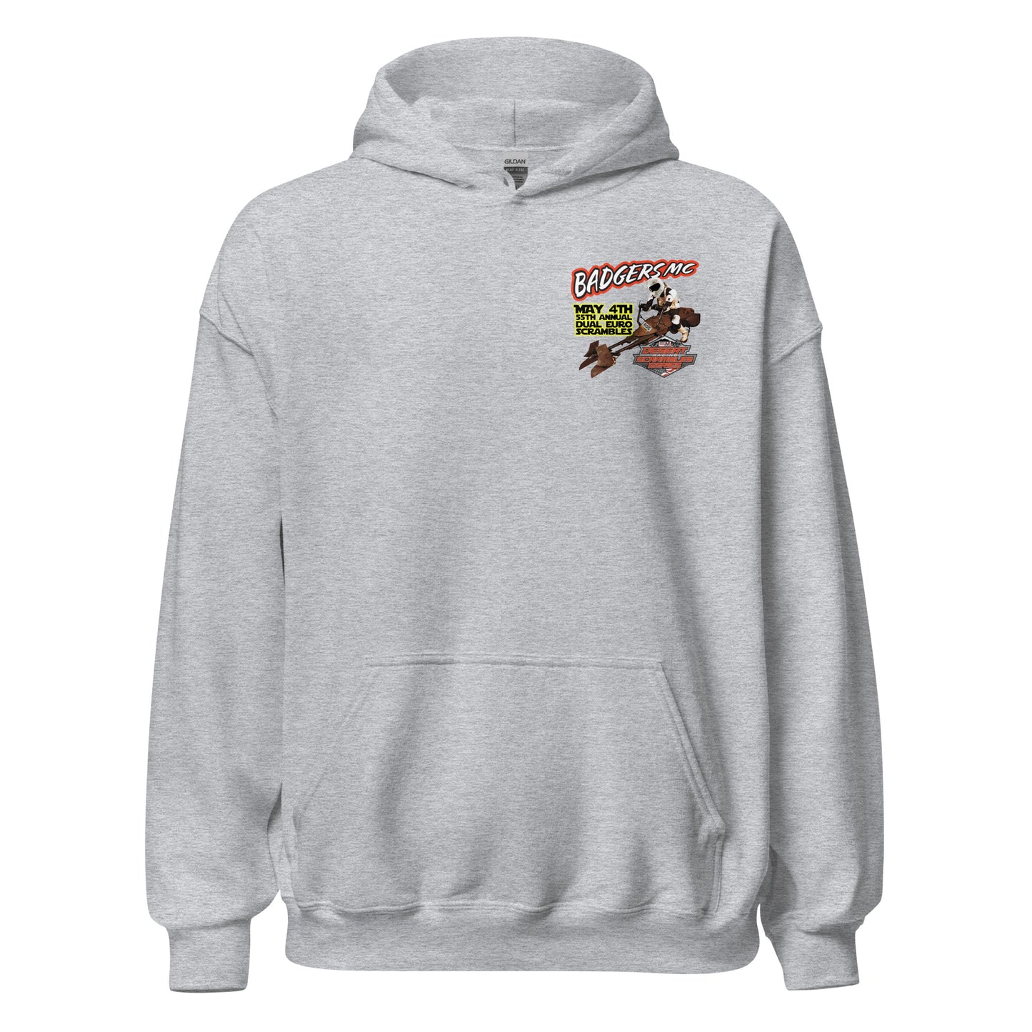 Adult Badgers MC May 4th - 55th Annual Dual Euro Scrambles 2024 Event Hoodie