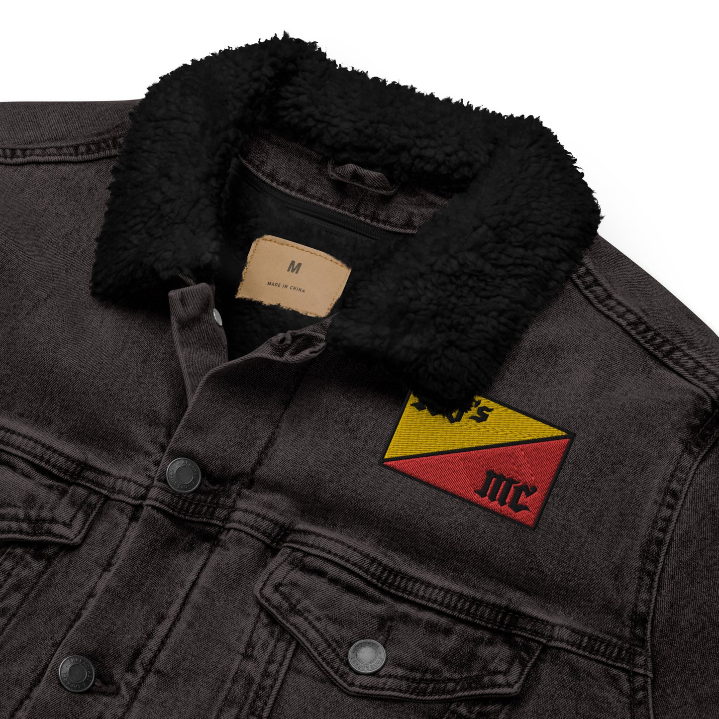 Denim Jacket with Embroidered 100s MC Flag