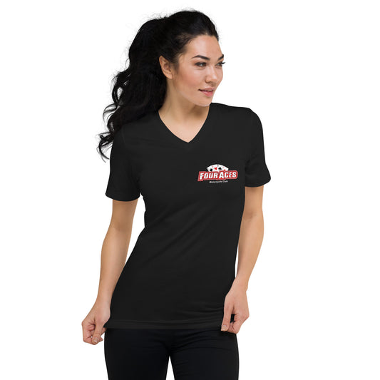 4 Aces Black Womens Club V-Neck T-Shirt