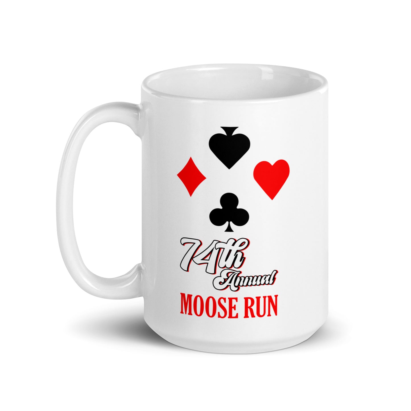 White Glossy Mug - Four Aces 74th Annual Moose Run