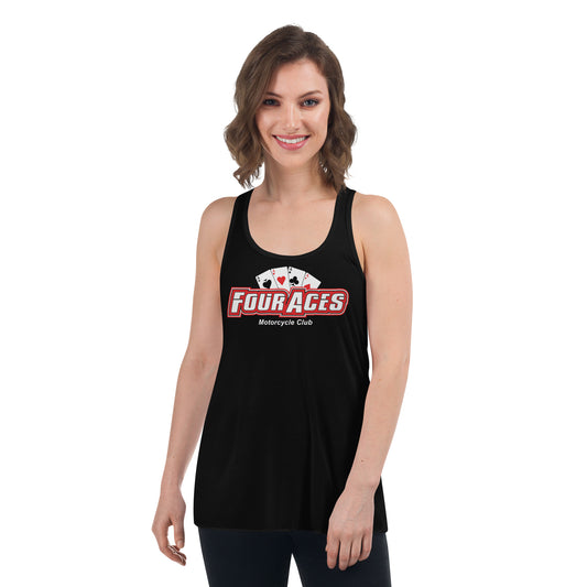 4 Aces Black Womens Flowy Racerback Tank