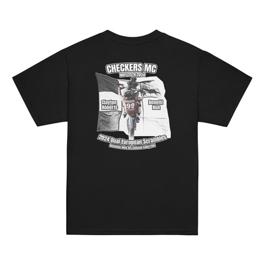 Youth Checkers MC 2024 Dual Euro Event Youth Shirt - Clayton Roberts Benefit Run