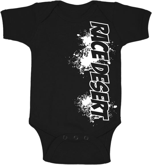 Baby Race Desert Splatter Onesie - Black