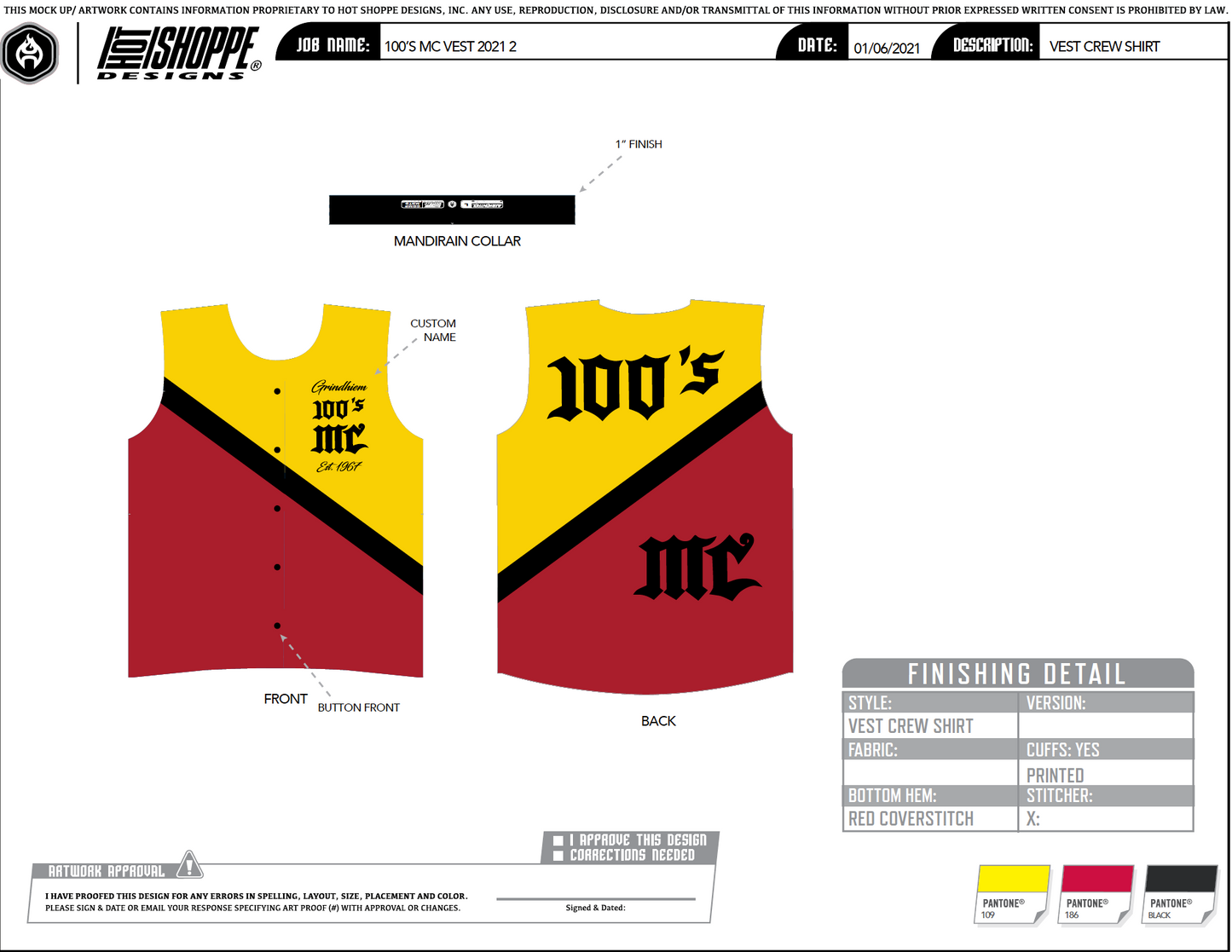 100s MC Club Vest - Pre Order