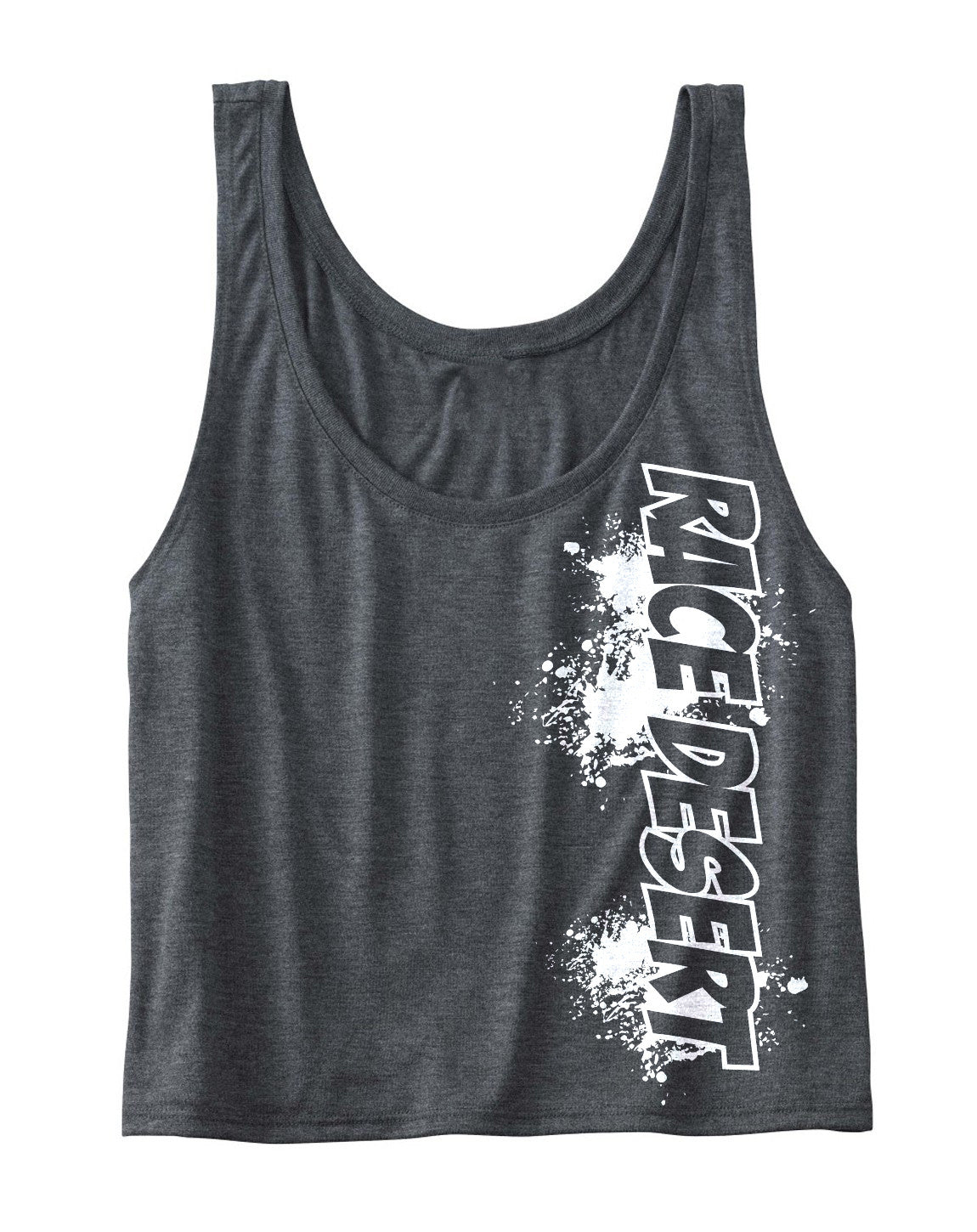 Womens Race Desert Splatter Boxy Crop Tank - Grey