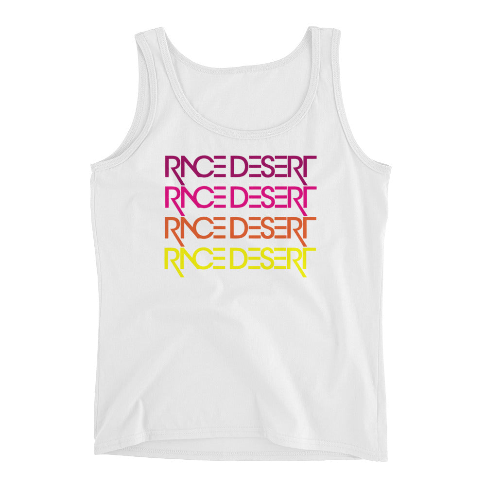 WOMENS RACE DESERT SUNSET TANK TOP - WHITE