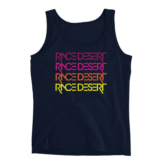Womens Race Desert Sunset Tank Top - Navy
