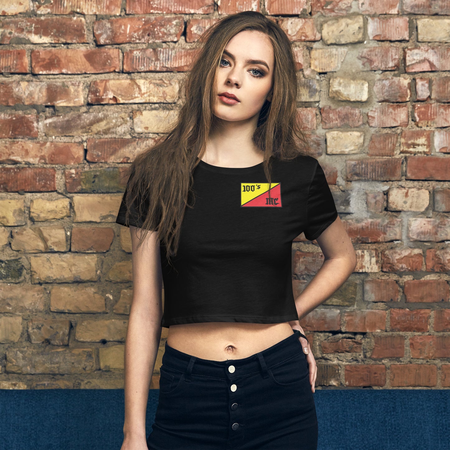 100s MC Club Member Women’s Crop Tee - OG 100s Flag