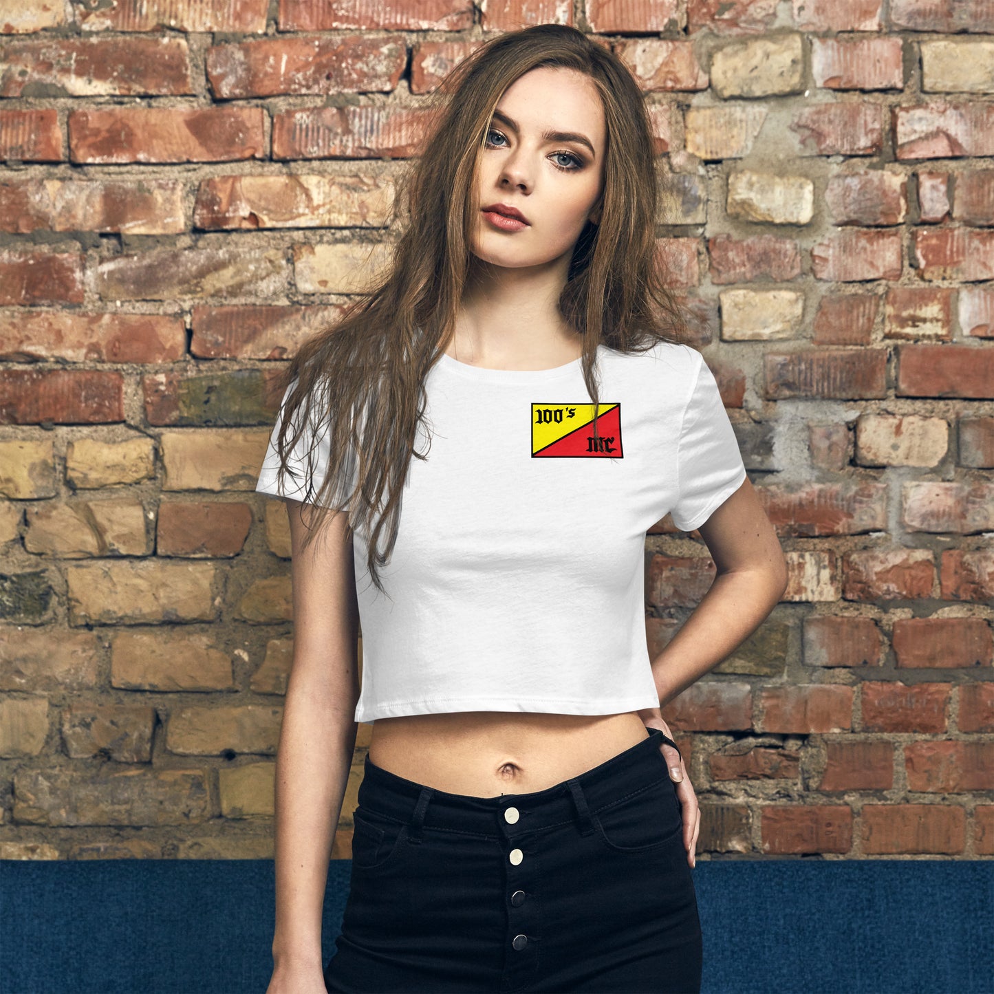 100s MC Club Member Women’s Crop Tee - OG 100s Flag