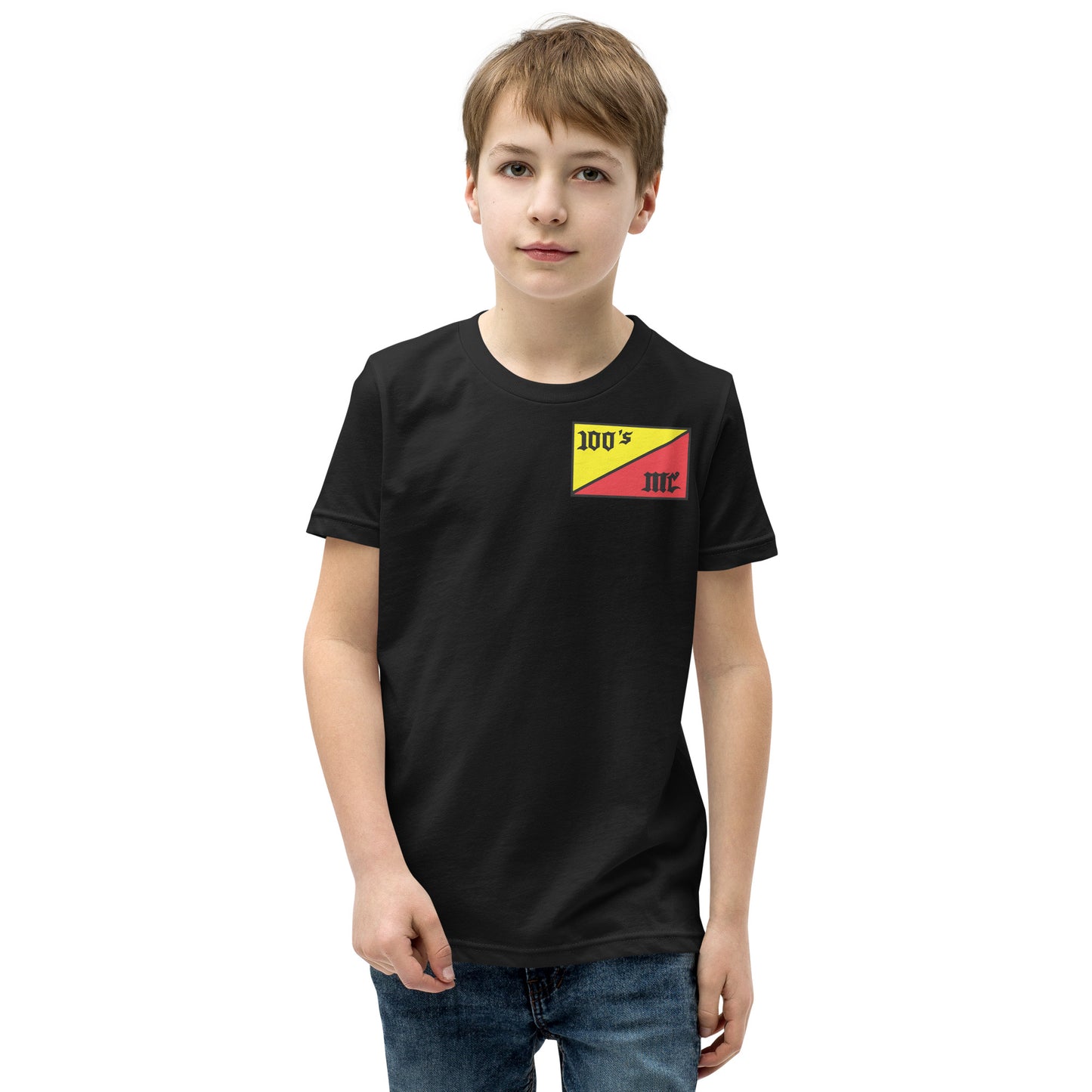 100s MC Club Member Youth Short Sleeve T-Shirt - OG 100s Flag