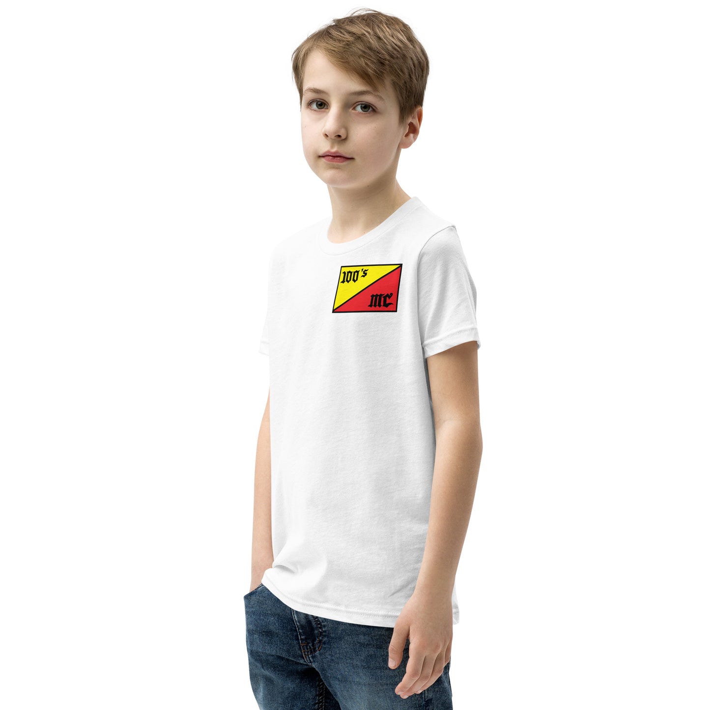 100s MC Club Member Youth Short Sleeve T-Shirt - OG 100s Flag