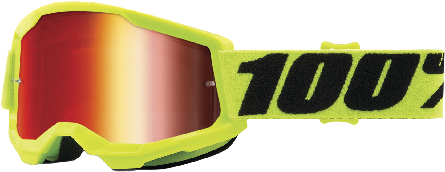 100% Strata 2 Junior Goggle Fluo Yellow Mirror Red Lens
