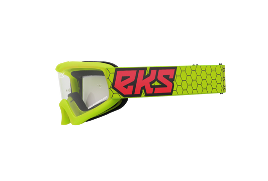 EKS Xgrom Youth Goggle Flo Ylw/Black/Fire Red Clear