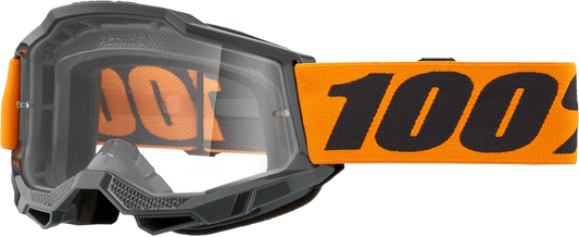 100% Strata 2 Goggle Neon Orange Clear Lens