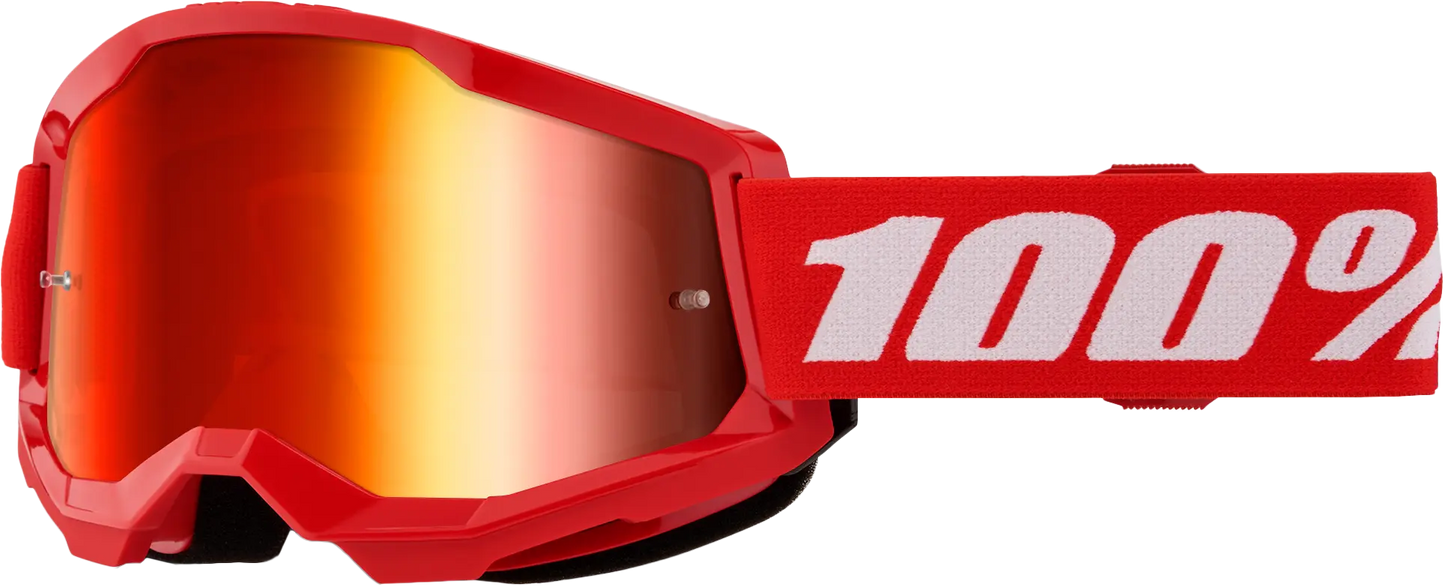 100% Strata 2 Goggle Red Mirror Red Lens