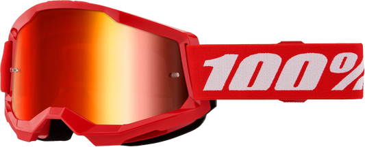 100% Strata 2 Goggle Red Mirror Red Lens