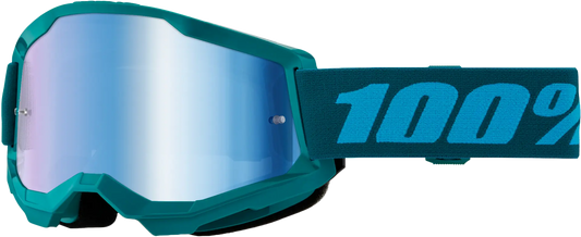 100% Strata 2 Goggle Stone Mirror Blue Lens