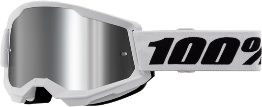 100% Strata 2 Goggle White Mirror Silver Lens