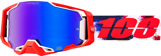 100% Armega Hiper Goggle Morpho with Blue Mirror Lens