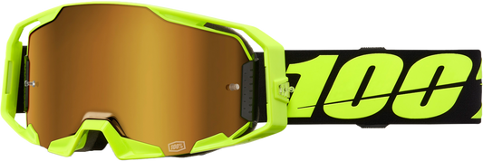 100% Armatic Goggle Neon Yellow with Mirror True Gold Lens